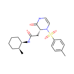 Cc1ccc(S(=O)(=O)N2C=CNC(=O)[C@H]2CC(=O)N[C@@H]2CCCC[C@@H]2C)cc1 ZINC000073158846