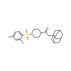 Cc1ccc(S(=O)(=O)N2CCC(C(=O)NC34CC5CC(CC(C5)C3)C4)CC2)c(C)c1 ZINC000016022372