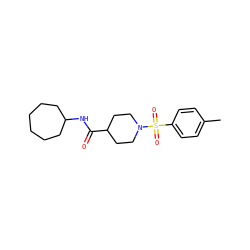 Cc1ccc(S(=O)(=O)N2CCC(C(=O)NC3CCCCCC3)CC2)cc1 ZINC000001156931
