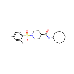 Cc1ccc(S(=O)(=O)N2CCC(C(=O)NC3CCCCCCC3)CC2)c(C)c1 ZINC000015080907