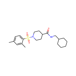 Cc1ccc(S(=O)(=O)N2CCC(C(=O)NCC3CCCCC3)CC2)c(C)c1 ZINC000012818298