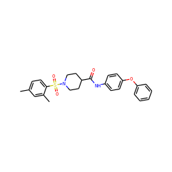 Cc1ccc(S(=O)(=O)N2CCC(C(=O)Nc3ccc(Oc4ccccc4)cc3)CC2)c(C)c1 ZINC000095594710