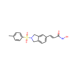 Cc1ccc(S(=O)(=O)N2Cc3ccc(/C=C/C(=O)NO)cc3C2)cc1 ZINC000072177939