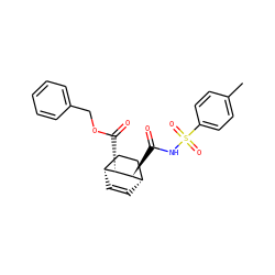Cc1ccc(S(=O)(=O)NC(=O)[C@@H]2[C@@H](C(=O)OCc3ccccc3)[C@@H]3C=C[C@H]2CC3)cc1 ZINC000299855620