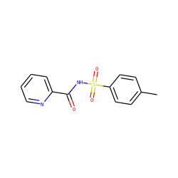 Cc1ccc(S(=O)(=O)NC(=O)c2ccccn2)cc1 ZINC000001418751
