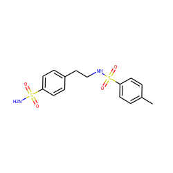 Cc1ccc(S(=O)(=O)NCCc2ccc(S(N)(=O)=O)cc2)cc1 ZINC000000680538