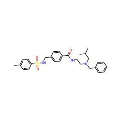 Cc1ccc(S(=O)(=O)NCc2ccc(C(=O)NCCN(Cc3ccccc3)CC(C)C)cc2)cc1 ZINC000066147803