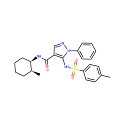 Cc1ccc(S(=O)(=O)Nc2c(C(=O)N[C@@H]3CCCC[C@@H]3C)cnn2-c2ccccc2)cc1 ZINC000073163867