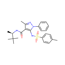Cc1ccc(S(=O)(=O)Nc2c(C(=O)N[C@H](C)C(C)(C)C)c(C)nn2-c2ccccc2)cc1 ZINC000073142273