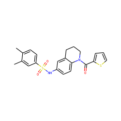 Cc1ccc(S(=O)(=O)Nc2ccc3c(c2)CCCN3C(=O)c2cccs2)cc1C ZINC000008608628