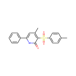 Cc1ccc(S(=O)(=O)c2c(C)cc(-c3ccccc3)[nH]c2=O)cc1 ZINC000008577835