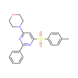 Cc1ccc(S(=O)(=O)c2cc(N3CCOCC3)nc(-c3ccccc3)n2)cc1 ZINC000001402053