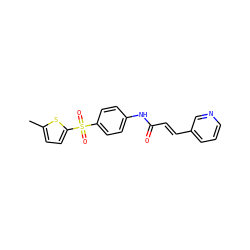 Cc1ccc(S(=O)(=O)c2ccc(NC(=O)/C=C/c3cccnc3)cc2)s1 ZINC000225924924