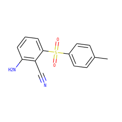 Cc1ccc(S(=O)(=O)c2cccc(N)c2C#N)cc1 ZINC000005930941