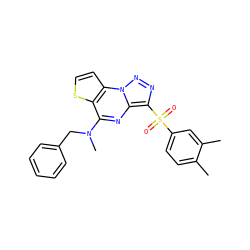 Cc1ccc(S(=O)(=O)c2nnn3c2nc(N(C)Cc2ccccc2)c2sccc23)cc1C ZINC000009971071