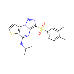 Cc1ccc(S(=O)(=O)c2nnn3c2nc(NC(C)C)c2sccc23)cc1C ZINC000020516319