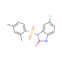 Cc1ccc(S(=O)(=O)n2c(=O)[nH]c3ccc(Cl)cc32)c(C)c1 ZINC000045373033