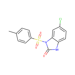 Cc1ccc(S(=O)(=O)n2c(=O)[nH]c3ccc(Cl)cc32)cc1 ZINC000045368926