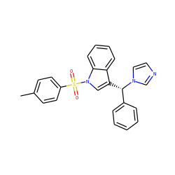 Cc1ccc(S(=O)(=O)n2cc([C@@H](c3ccccc3)n3ccnc3)c3ccccc32)cc1 ZINC000026996560