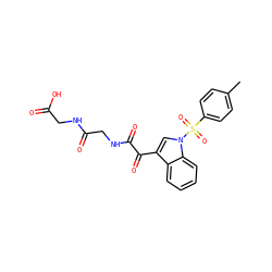 Cc1ccc(S(=O)(=O)n2cc(C(=O)C(=O)NCC(=O)NCC(=O)O)c3ccccc32)cc1 ZINC000473112244