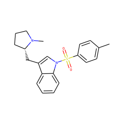 Cc1ccc(S(=O)(=O)n2cc(C[C@@H]3CCCN3C)c3ccccc32)cc1 ZINC000028524640