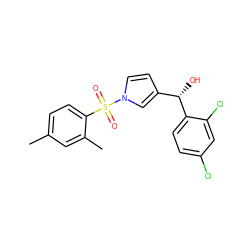 Cc1ccc(S(=O)(=O)n2ccc([C@H](O)c3ccc(Cl)cc3Cl)c2)c(C)c1 ZINC000006522303