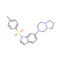 Cc1ccc(S(=O)(=O)n2ccc3ccc(N4CCN5CCC[C@@H]5C4)cc32)cc1 ZINC000029409606