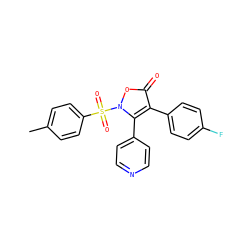 Cc1ccc(S(=O)(=O)n2oc(=O)c(-c3ccc(F)cc3)c2-c2ccncc2)cc1 ZINC000029054901