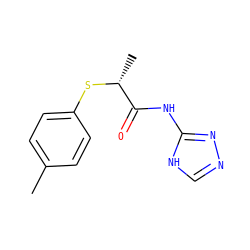 Cc1ccc(S[C@H](C)C(=O)Nc2nnc[nH]2)cc1 ZINC000006492138