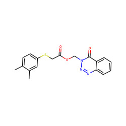 Cc1ccc(SCC(=O)OCn2nnc3ccccc3c2=O)cc1C ZINC000003369020