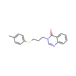 Cc1ccc(SCCCn2cnc3ccccc3c2=O)cc1 ZINC000004568436