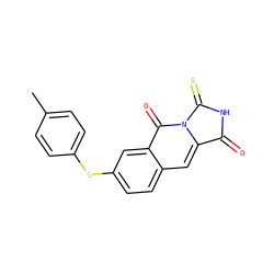 Cc1ccc(Sc2ccc3cc4n(c(=O)c3c2)C(=S)NC4=O)cc1 ZINC001772598449