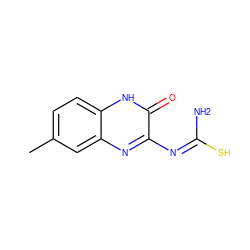 Cc1ccc2[nH]c(=O)c(/N=C(\N)S)nc2c1 ZINC000013879203