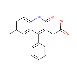 Cc1ccc2[nH]c(=O)c(CC(=O)O)c(-c3ccccc3)c2c1 ZINC000000287294