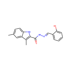 Cc1ccc2[nH]c(C(=O)N/N=C/c3ccccc3O)c(C)c2c1 ZINC000000551660