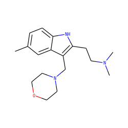 Cc1ccc2[nH]c(CCN(C)C)c(CN3CCOCC3)c2c1 ZINC000000098712