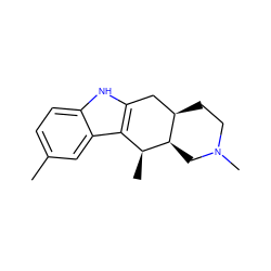 Cc1ccc2[nH]c3c(c2c1)[C@H](C)[C@@H]1CN(C)CC[C@@H]1C3 ZINC000169358407