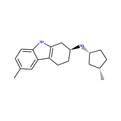 Cc1ccc2[nH]c3c(c2c1)CC[C@H](N[C@@H]1CC[C@H](C)C1)C3 ZINC001772581030
