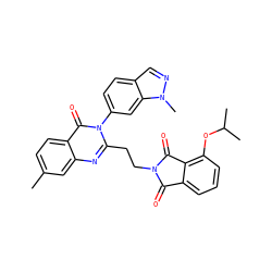 Cc1ccc2c(=O)n(-c3ccc4cnn(C)c4c3)c(CCN3C(=O)c4cccc(OC(C)C)c4C3=O)nc2c1 ZINC000113767551