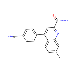 Cc1ccc2c(-c3ccc(C#N)cc3)cc(C(N)=O)nc2c1 ZINC000221613087