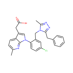 Cc1ccc2c(CC(=O)O)cn(-c3ccc(Cl)cc3Cn3c(C)nnc3Cc3ccccc3)c2n1 ZINC000208704154