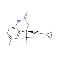 Cc1ccc2c(c1)[C@@](C#CC1CC1)(C(F)(F)F)OC(=O)N2 ZINC000006522954