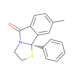 Cc1ccc2c(c1)[C@@]1(c3ccccc3)SCCN1C2=O ZINC000006522955