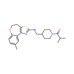 Cc1ccc2c(c1)-c1nc(NCC3CCN(C(=O)C(C)C)CC3)sc1CCO2 ZINC000026501433