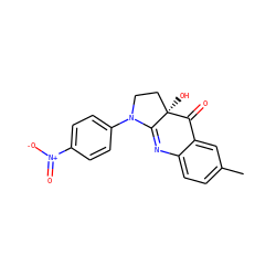 Cc1ccc2c(c1)C(=O)[C@]1(O)CCN(c3ccc([N+](=O)[O-])cc3)C1=N2 ZINC001772768824