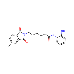 Cc1ccc2c(c1)C(=O)N(CCCCCC(=O)Nc1ccccc1N)C2=O ZINC000013588621