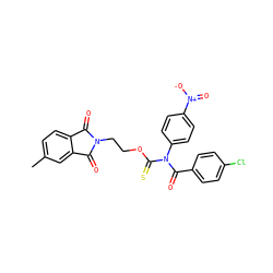 Cc1ccc2c(c1)C(=O)N(CCOC(=S)N(C(=O)c1ccc(Cl)cc1)c1ccc([N+](=O)[O-])cc1)C2=O ZINC000042887614