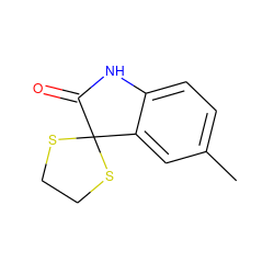 Cc1ccc2c(c1)C1(SCCS1)C(=O)N2 ZINC000001074651