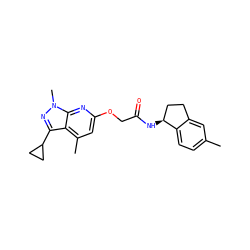 Cc1ccc2c(c1)CC[C@@H]2NC(=O)COc1cc(C)c2c(C3CC3)nn(C)c2n1 ZINC000117511599