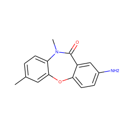 Cc1ccc2c(c1)Oc1ccc(N)cc1C(=O)N2C ZINC000000041863